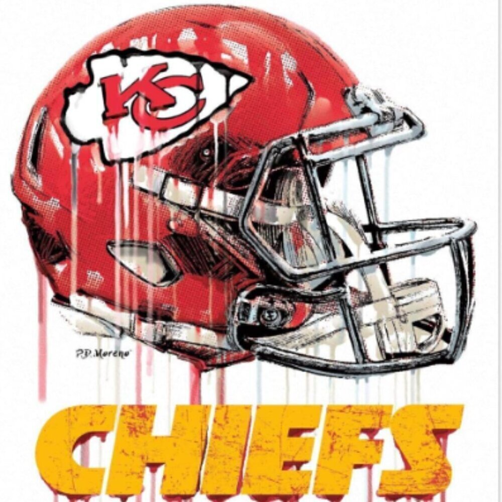 NFL Kansas City Chiefs - Drip Helmet 20 Wall Poster, 22.375" x 34", Poster